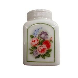 Vtg Avon Country Garden Ceramic Floral Salt Shaker 3"‎ Peonies Cottage Granny